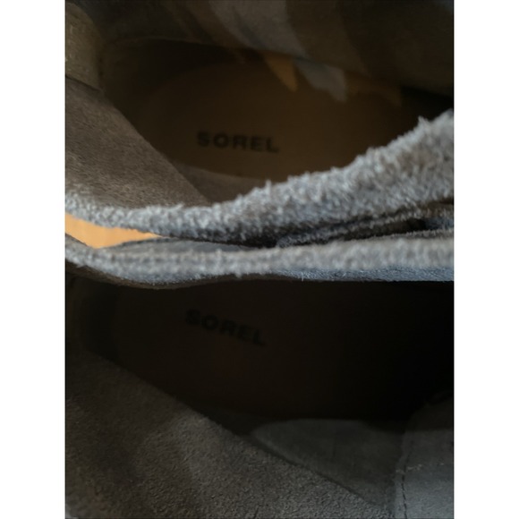 Sorel Grey Evie Suede Lace Up Wedge Ankle Boots Women's Size 10 EUC - Picture 14 of 14